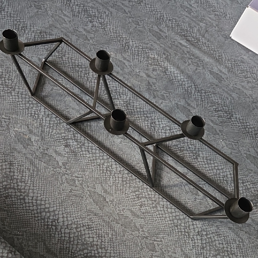 Geometric Black Metal Candle Holder